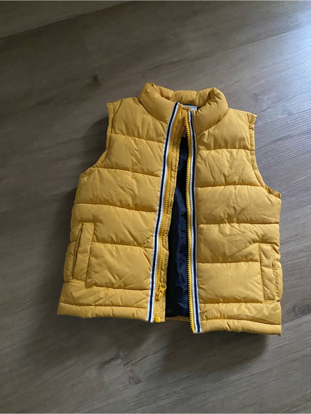 Gymboree Yellow Puffer Vest with Contrast Trim
